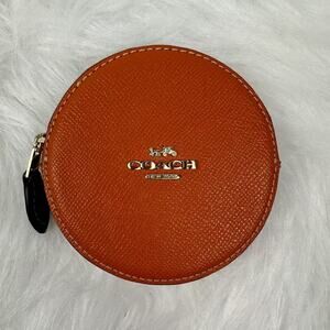 Coach Orange Coin Case Pouch In Leather/ Spice Orange CAN29 NWT